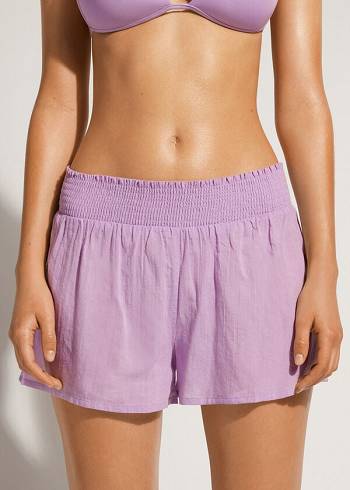 Cover Ups Calzedonia Bavlnene Shorts Damske Nachový | SK2120JJ