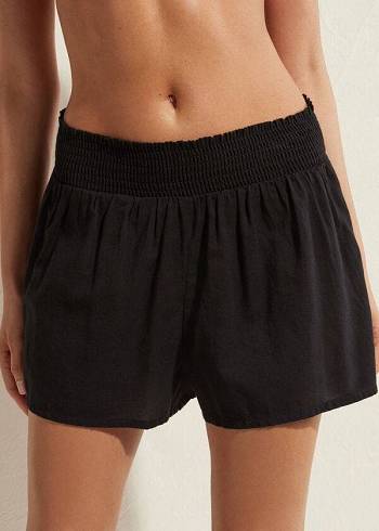 Cover Ups Calzedonia Bavlnene Shorts Damske Čierne | SK2125CE