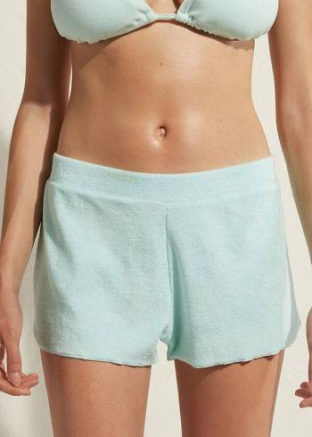 Cover Ups Calzedonia Terrycloth Shorts Damske Modre | SK2149ZG