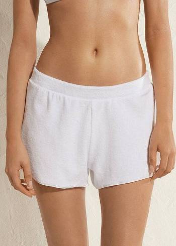 Cover Ups Calzedonia Terrycloth Shorts Damske Biele | SK2150XF