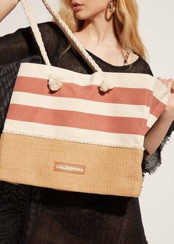 Doplnky Calzedonia Pruhované Beach Bag Damske Hnede | SK1284DN