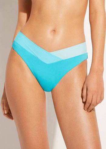 Nohavičky Do Bikín Calzedonia Color Block Azzorre Damske Tyrkysové Zelene | SK1370XF