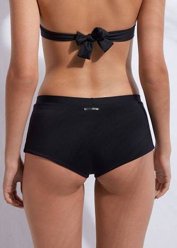 Nohavičky Do Bikín Calzedonia Shorts Indonesia Damske Čierne | SK1552XF