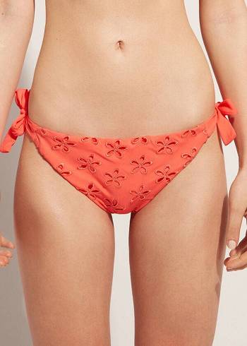 Nohavičky Do Bikín Calzedonia Side Tie Corfù Damske Koralove Oranžové | SK1561RW