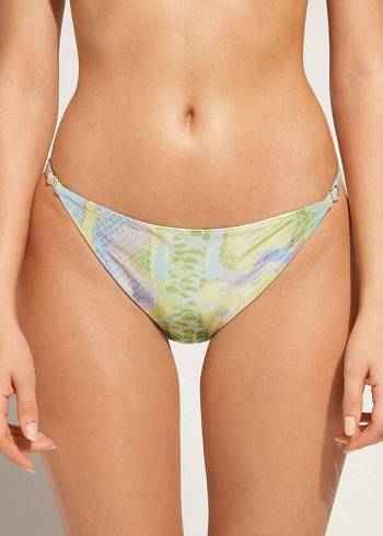 Nohavičky Do Bikín Calzedonia Snake-Pattern Adjustable-Side Las Palmas Damske Zelene | SK1573HK