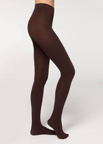 Pancuchy Calzedonia Soft Modal and Cashmere Blend Opaque Damske Káva | SK1058XF