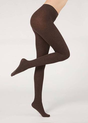 Pancuchy Calzedonia Soft Modal and Cashmere Blend Opaque Damske Hnede | SK1065WY