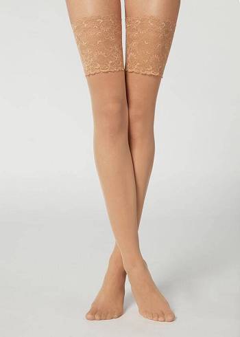 Pančuchy Calzedonia 20 Denier Opaque Thigh-Highs Damske Hnede | SK1238LH