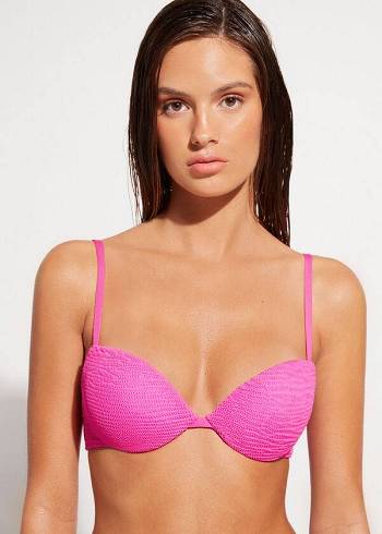 Topy Do Bikín Calzedonia Graduated Polstrované Push-Up Miami Damske Ruzove | SK1726DN