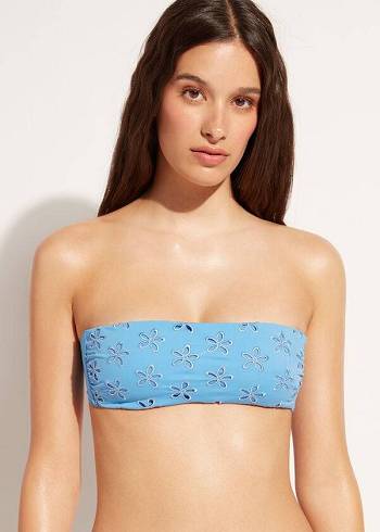 Topy Do Bikín Calzedonia Polstrované Bandeau Corfù Damske Modre | SK1786XF