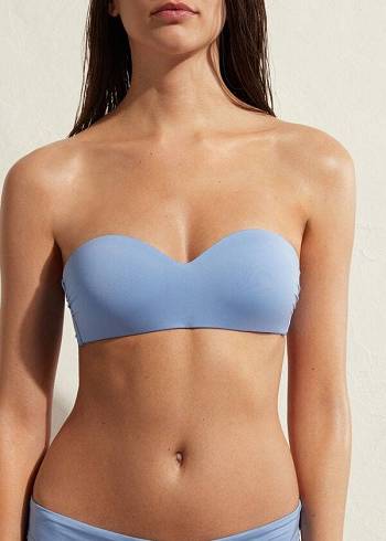 Topy Do Bikín Calzedonia Polstrované Bandeau Indonesia Eco Damske Modre | SK1794EX