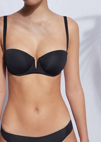 Topy Do Bikín Calzedonia Polstrované Push Up Indonesia Eco rosa Damske Čierne | SK1825IS