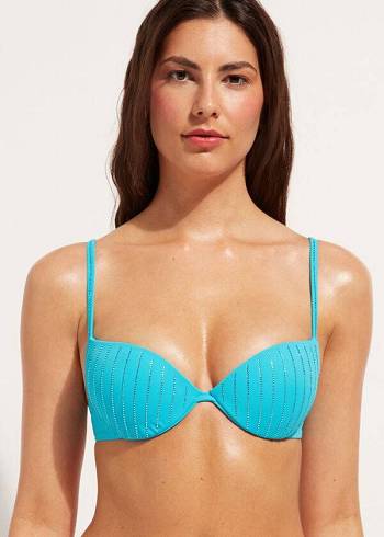 Topy Do Bikín Calzedonia Polstrované Push Up Shanghai Damske Tyrkysové | SK1834JJ