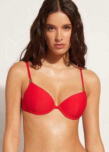 Topy Do Bikín Calzedonia Polstrované Push-Up Casablanca Damske Červené | SK1847RW