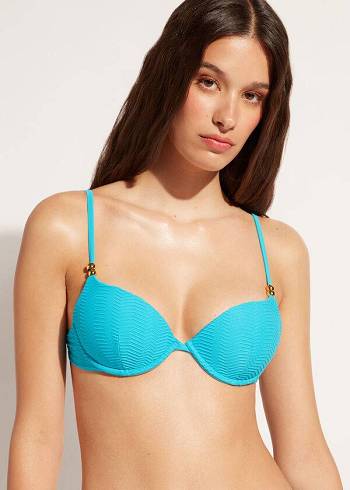 Topy Do Bikín Calzedonia Polstrované Push-Up Casablanca Damske Tyrkysové | SK1849YU