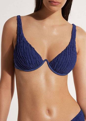 Topy Do Bikín Calzedonia Polstrované Push-up Marrakech Damske Námornícka Modrá | SK1864XF