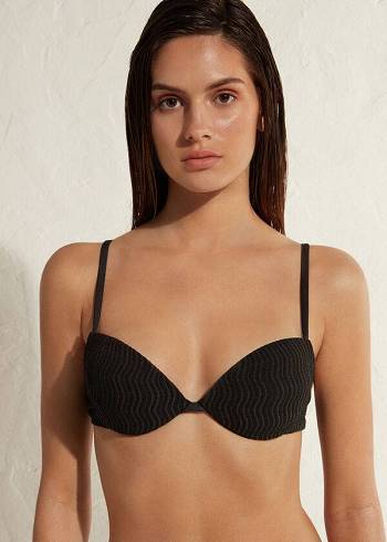 Topy Do Bikín Calzedonia Polstrované Push-Up Mykonos Damske Čierne | SK1867BC