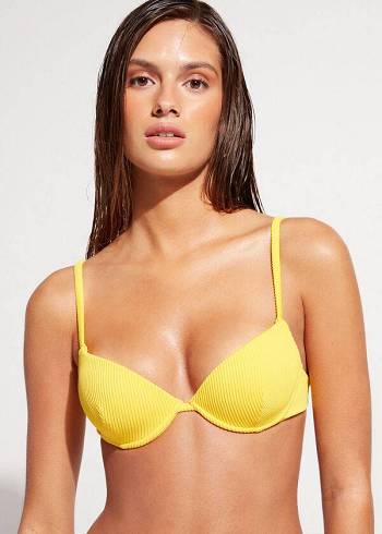 Topy Do Bikín Calzedonia Polstrované Push-up New York Damske Žlté | SK1873RW