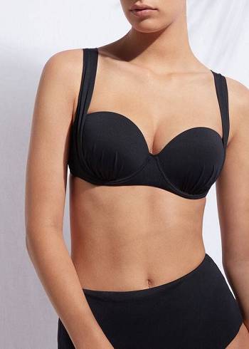 Topy Do Bikín Calzedonia Push-Up Bandeau Indonesia Damske Čierne | SK1954UT