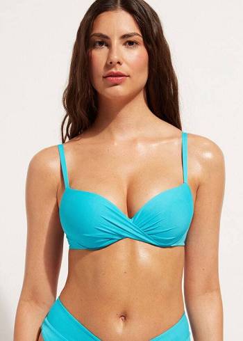 Topy Do Bikín Calzedonia Soft Graduated Super Polstrované Push-up Indonesia Damske Tyrkysové | SK1960DN