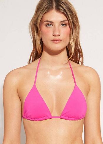 Topy Do Bikín Calzedonia Triangle String Indonesia Eco rosa Damske Ruzove | SK2044LH