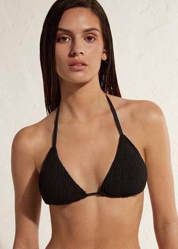 Topy Do Bikín Calzedonia Triangle String Mykonos Damske Čierne | SK2055RW