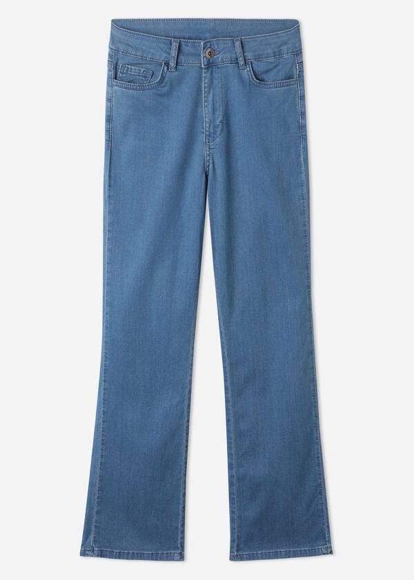 Džínsy Calzedonia Eco Light Flared Cropped Denim Damske Modre | SK2570HK