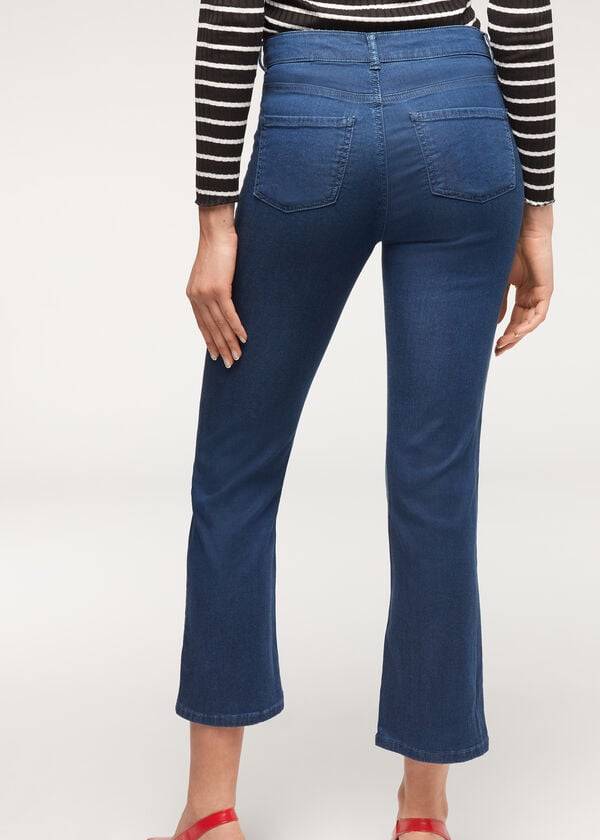 Džínsy Calzedonia Eco Light Flared Cropped Denim Damske Námornícka Modrá | SK2573DN