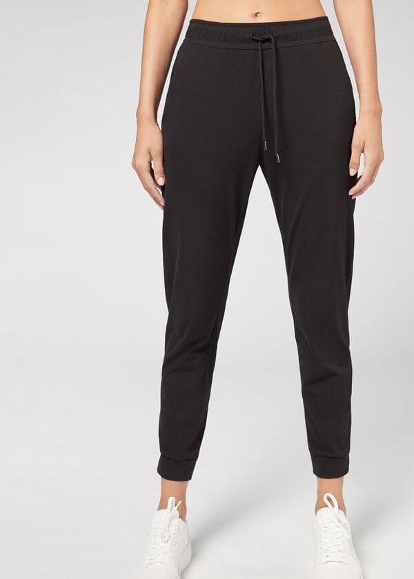 Leginy Calzedonia Jogger in Ultra Light Supima Bavlnene Damske Čierne | SK2662XF