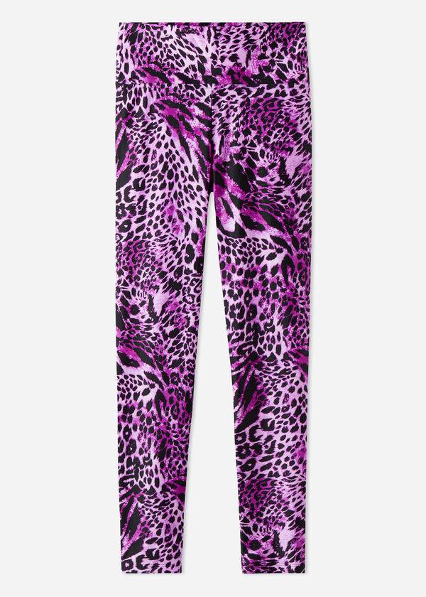 Leginy Calzedonia Shiny Animal-Print Atletická Damske Ruzove | SK2682QZ