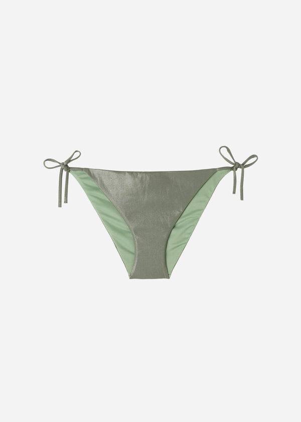 Nohavičky Do Bikín Calzedonia Coated-Effect String Antigua Damske Zelene | SK1365HK