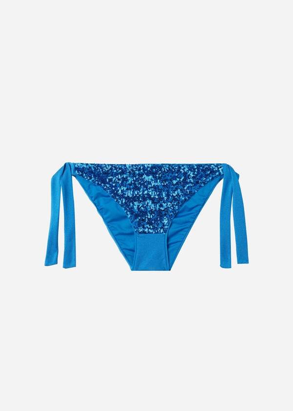 Nohavičky Do Bikín Calzedonia Sequined Side-Tie Cannes Damske Modre | SK1551ZG