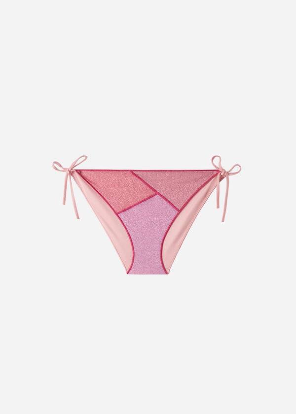 Nohavičky Do Bikín Calzedonia String Tie Lamé Lisbona Damske Ruzove | SK1621SO