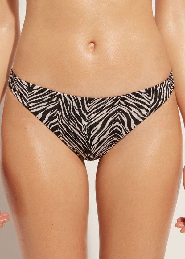 Nohavičky Do Bikín Calzedonia Zebra Nairobi Damske Čierne | SK1661MA