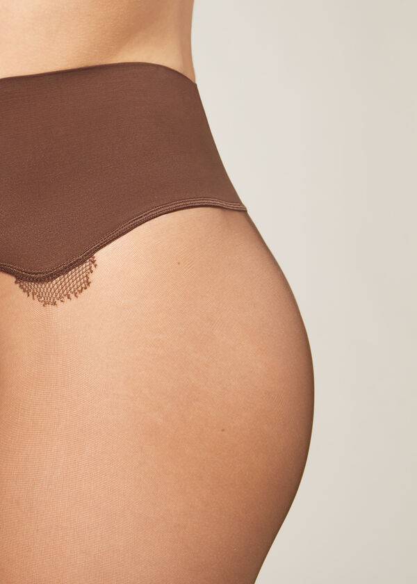 Pancuchy Calzedonia 20 Denier Seamless Totally Invisible Sheer Damske Káva | SK1150OR