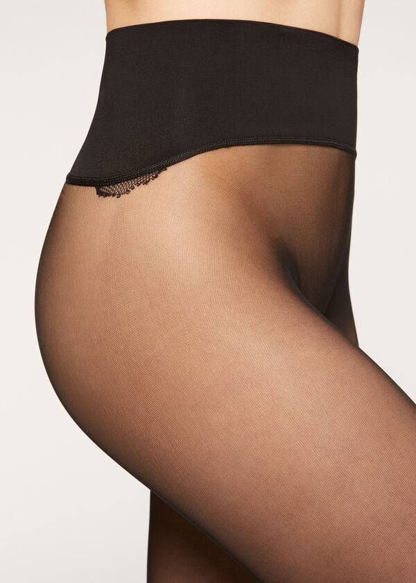 Pancuchy Calzedonia 20 Denier Seamless Totally Invisible Sheer Damske Čierne | SK1156GL