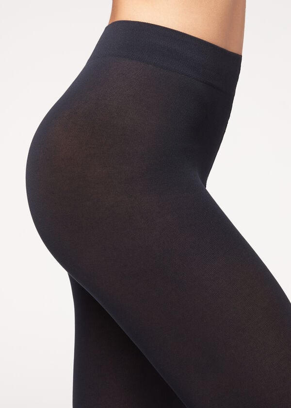 Pancuchy Calzedonia Opaque 100 Denier Bavlnene and Microfiber Damske Modre | SK1052GL