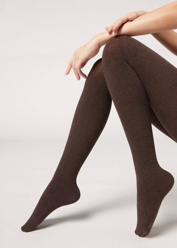 Pancuchy Calzedonia Soft Modal and Cashmere Blend Opaque Damske Hnede | SK1065WY