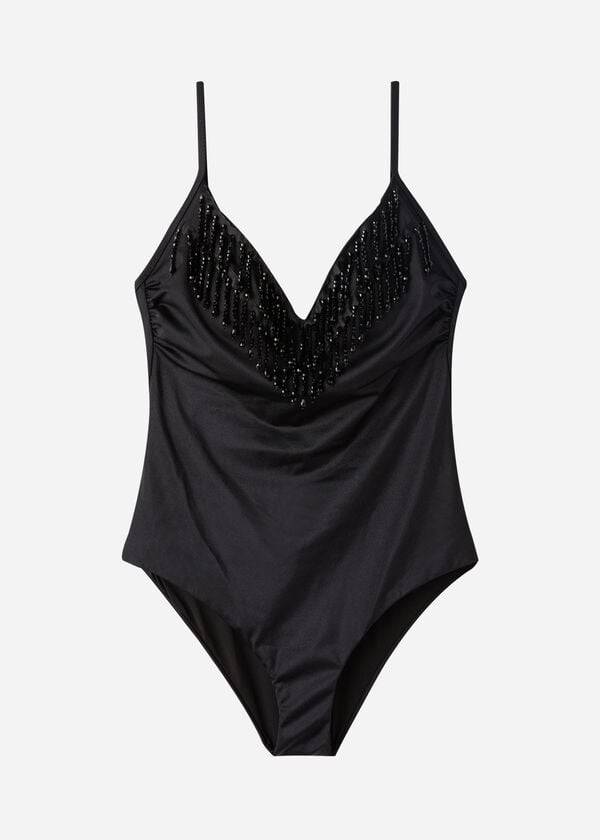 Plavky Calzedonia Lightly Polstrované One Piece Taipei Damske Čierne | SK2154NB