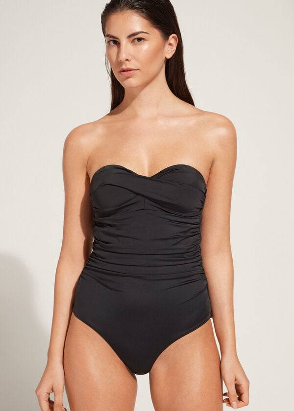 Plavky Calzedonia Polstrované One-Piece Roma Damske Čierne | SK2185RW