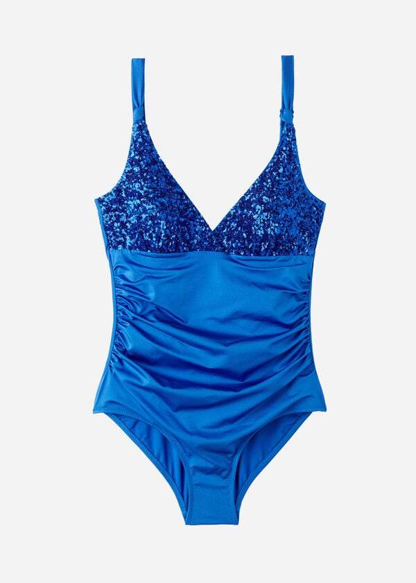 Plavky Calzedonia Polstrované One-Piece Shaping-Effect Cannes Damske Modre | SK2189IS