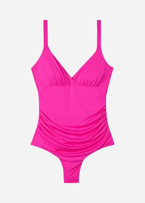 Plavky Calzedonia Polstrované One-Piece Shaping-Effect Indonesia Eco Damske Ruzove | SK2194DN