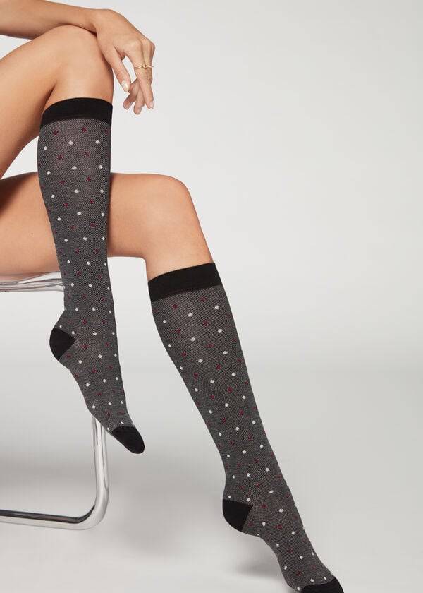 Ponozky Calzedonia Dot-Pattern Long Damske Siva | SK2239YU