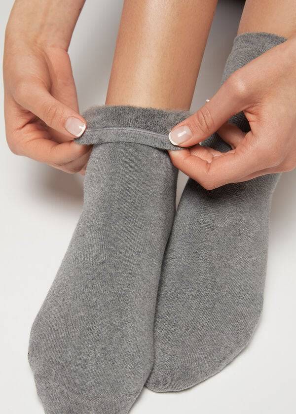 Ponozky Calzedonia Kratke Bavlnene Thermal Damske Siva | SK2493GL