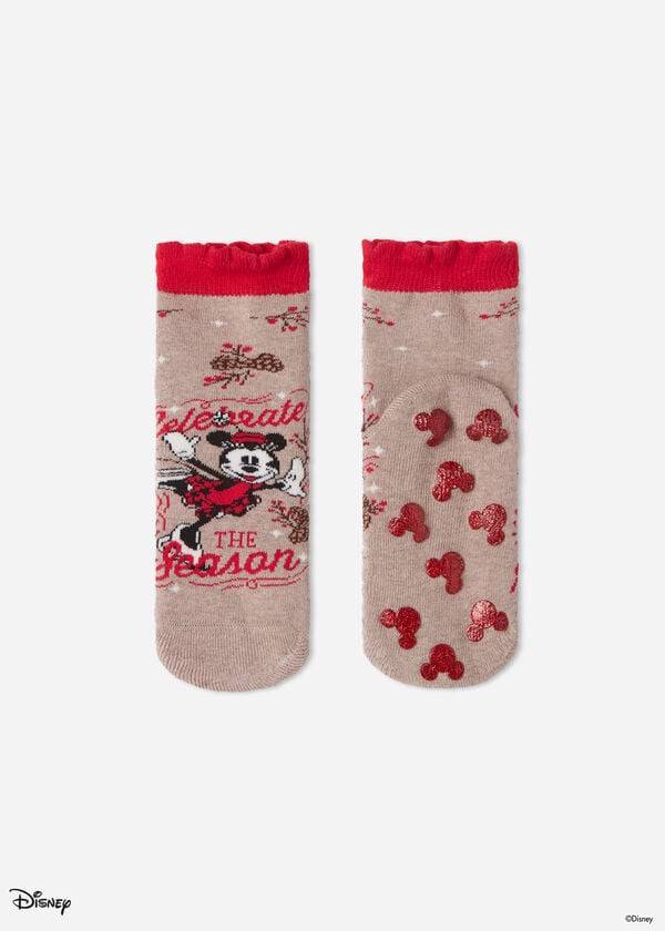 Ponozky Calzedonia Non-slip Disney Minnie Mouse Christmas Kratke Detske Hnede | SK3117KI