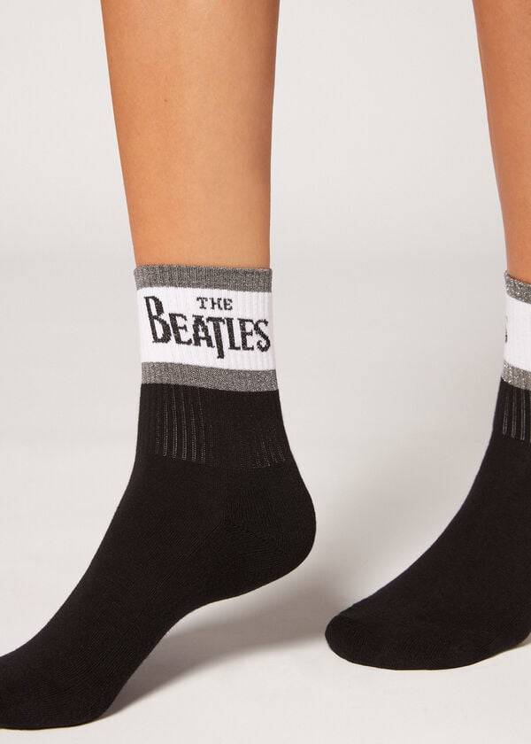 Ponozky Calzedonia The Beatles Logo Kratke Damske Čierne | SK2550PQ