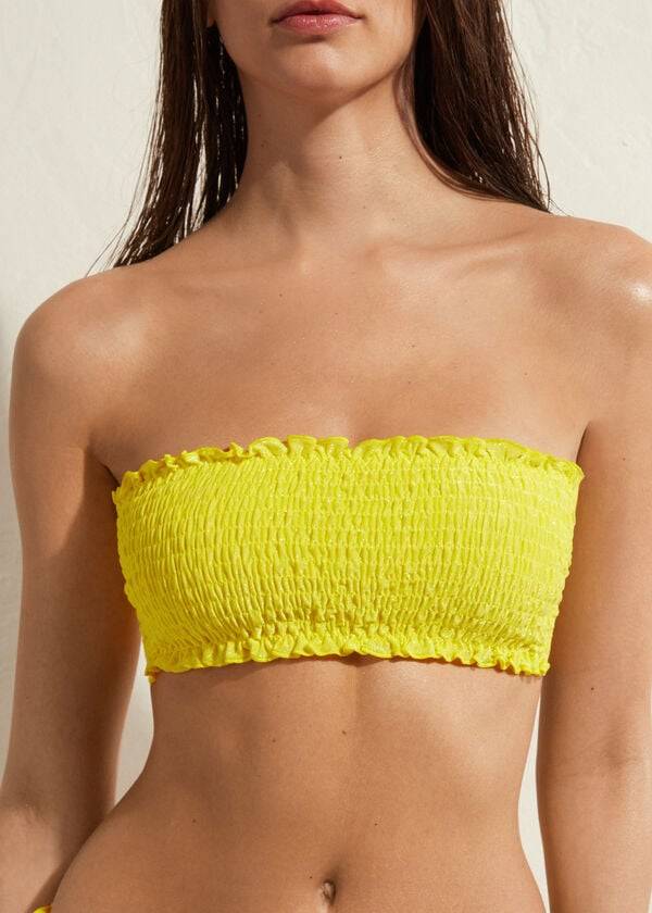 Topy Do Bikín Calzedonia Bandeau Formentera Damske Žlté | SK1691RW