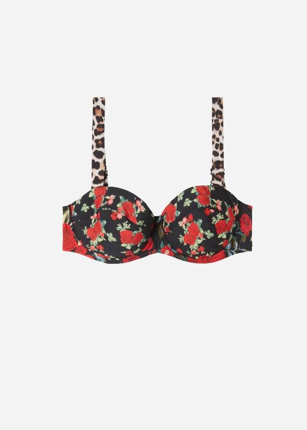 Topy Do Bikín Calzedonia Bandeau Lightly Polstrované Nizza Damske Ruzove Čierne | SK1694UT