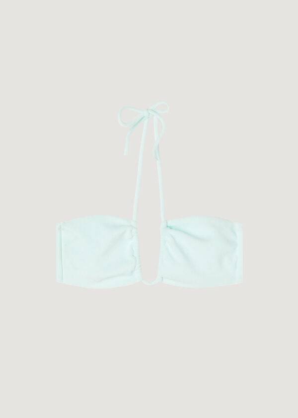 Topy Do Bikín Calzedonia Drawstring Bandeau Beverly Hills Eco Damske Modre | SK1710VD