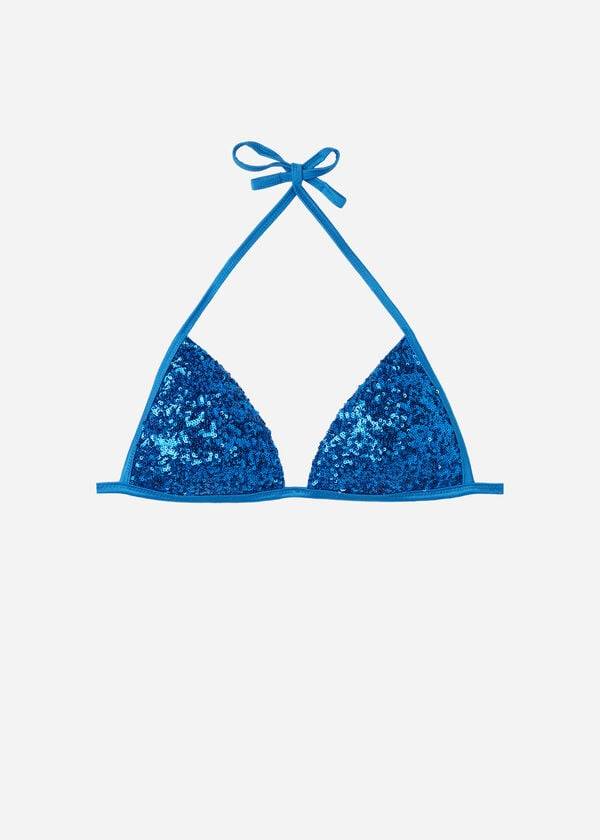 Topy Do Bikín Calzedonia Graduated Polstrované Triangle Cannes Damske Modre | SK1735CE